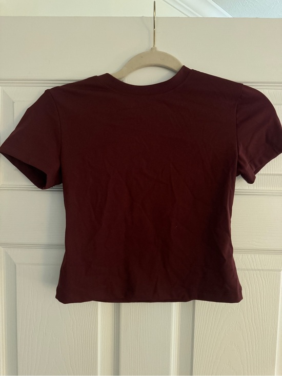 Daily Drills Tops - Daily Drills Short Sleeve Crop Top - Maroon